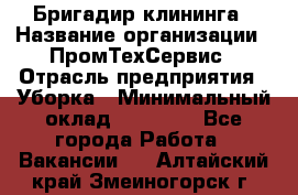 Бригадир клининга › Название организации ­ ПромТехСервис › Отрасль предприятия ­ Уборка › Минимальный оклад ­ 30 000 - Все города Работа » Вакансии   . Алтайский край,Змеиногорск г.